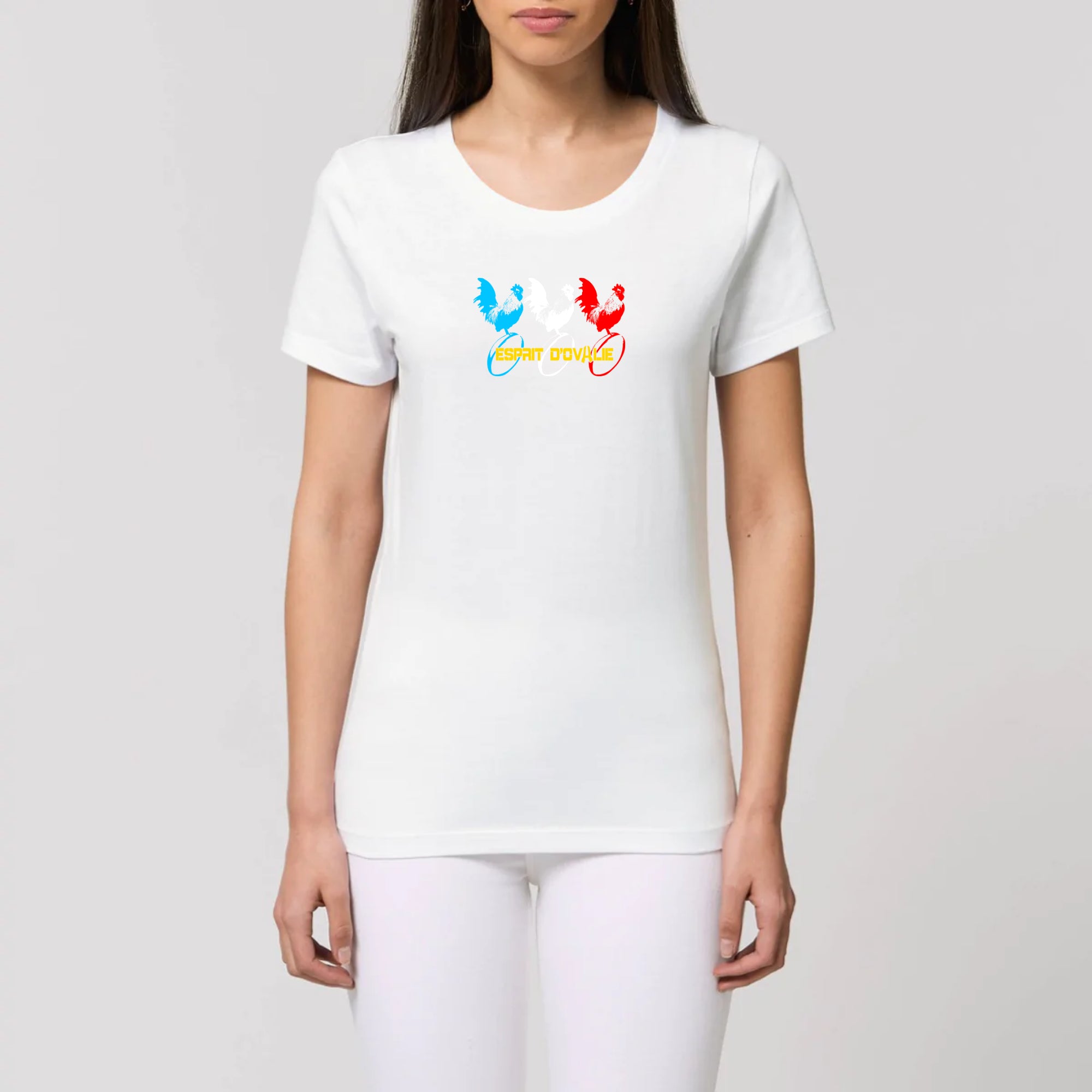 Esprit d Ovalie T Shirt Rugby femme Supporter du XV de France